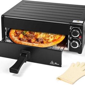 Electric Pizza Oven Indoor with Glazed Ceramic Stone